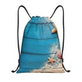 thumbnail image 1 of Kdxio Shells and Starfish Print Drawstring Backpack Bag,Waterproof Draw String Back Sack, Gym Drawstring Bags Swim Bag For Unisex, 1 of 9