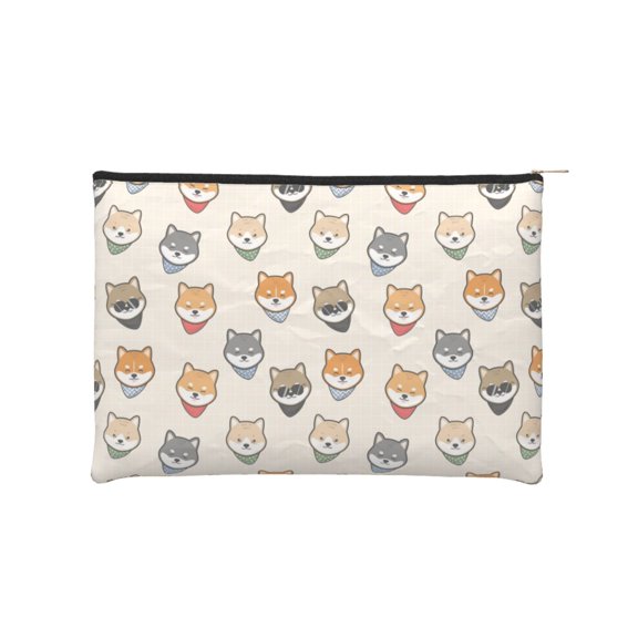 Kdxio Shiba Head Face Makeup Bag Toiletry Bag Canvas Makeup Bags Zipper Cosmetic Pouch Travel Cosmetic Pouch for Women Gifts