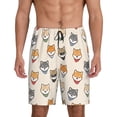 thumbnail image 1 of Kdxio Shiba Head Face Print Mens Sleep Shorts Bottoms Soft Comfy Pajama Wear Pants with Drawstring Pockets, 1 of 5