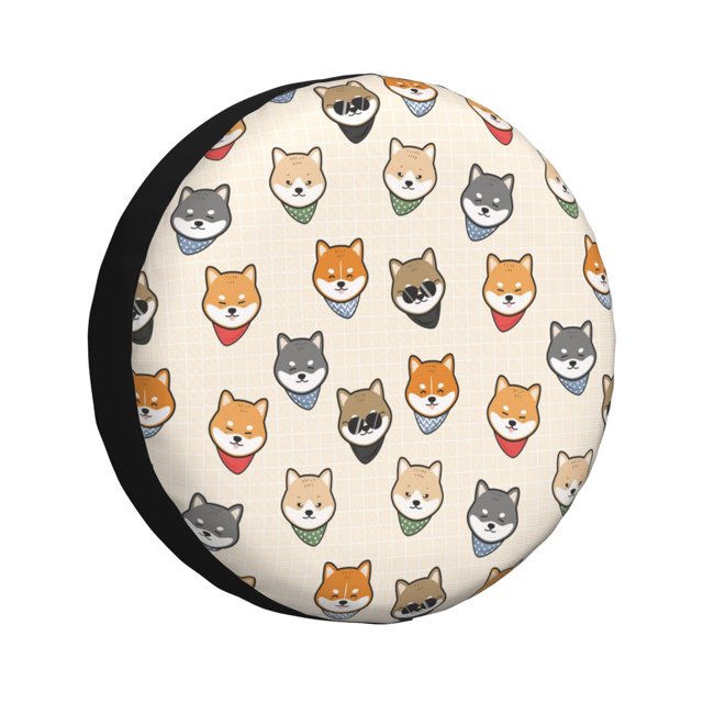 Kdxio Shiba Head Face for Tire Cover Wheel Protectors Tyre Covers