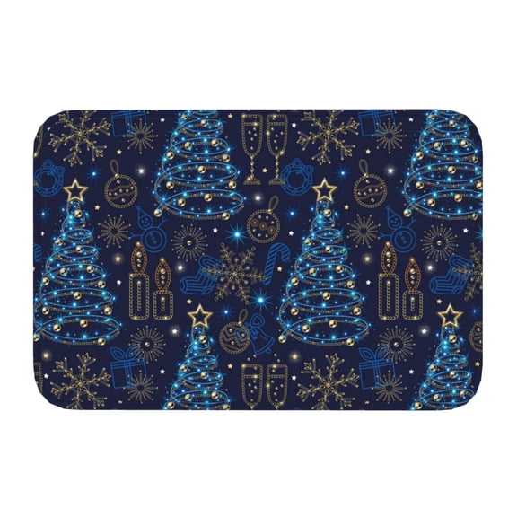 Kdxio Shining Christmas Tree,16" x 24", Non-Slip Front Door Mats,Outdoor Welcome Mat Washable