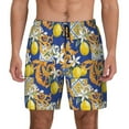 thumbnail image 1 of Kdxio Sicilian Style Print Men'S Swim Trunks With Compression Liner 7 Inch Inseam Quick Dry Swim Shorts, 1 of 7