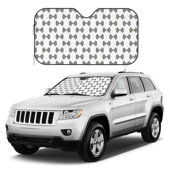 Kdxio Signal Icon Print Windshield Sun Shade, Foldable Sun Blocker for Car,Truck,SUV Automotive Interior Sun Protection,Reflective Shade for Front Windshield(Small)
