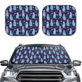 thumbnail image 1 of Kdxio Silhouette Cats Print 2-Piece Sun Shade Front Windshield - Foldable Car Front Window Sunshades for Most Sedans SUV Truck, 1 of 1