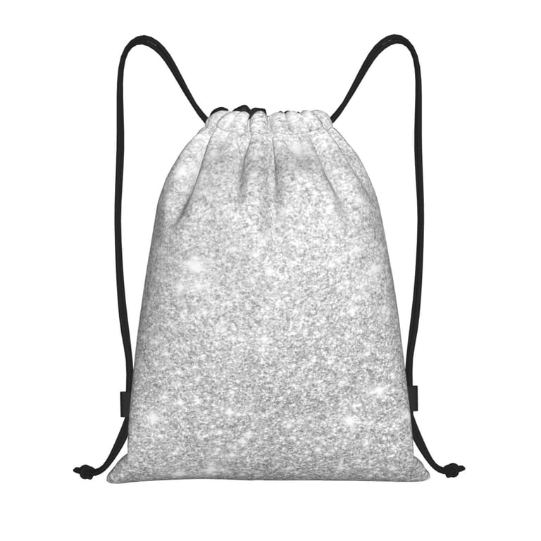 Kdxio Silver Glitter Print Drawstring Backpack Bag  display picture 3