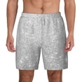 thumbnail image 1 of Kdxio Silver Glitter Print Men'S Swim Trunks With Compression Liner 7 Inch Inseam Quick Dry Swim Shorts, 1 of 7
