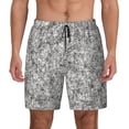 thumbnail image 1 of Kdxio Silver Glitter Print Men's Swim Trunks with Compression Liner 7 Inch Inseam Quick Dry Swim Shorts, 1 of 5