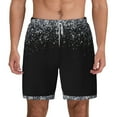 thumbnail image 1 of Kdxio Silver Glitter1 Print Men'S Swim Trunks With Compression Liner 7 Inch Inseam Quick Dry Swim Shorts, 1 of 7