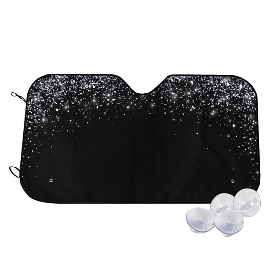 Kdxio Silver Glitter1 Print Windshield Sun Shade,UV Rays and Sun Heat Protection,Sunshade for Car Windshield,Car Shade Front Windshield -