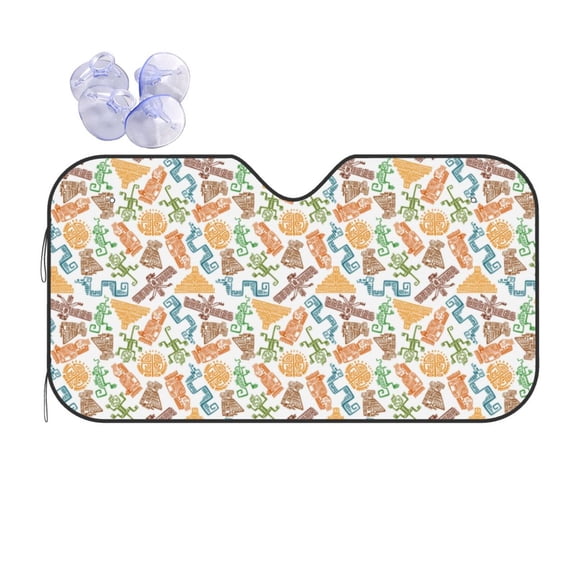 Kdxio Simple Drawing Print Front Windshield Sun Shade,Folding Auto Sunshade for Car Truck SUV-Medium