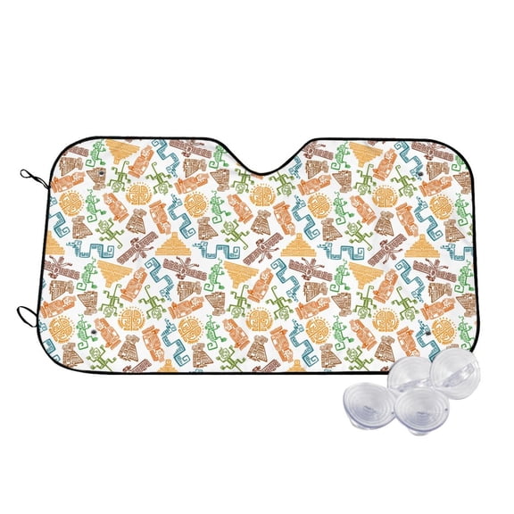 Kdxio Simple Drawing Print Windshield Sun Shade,UV Rays and Sun Heat Protection,Sunshade for Car Windshield,Car Shade Front Windshield - Small
