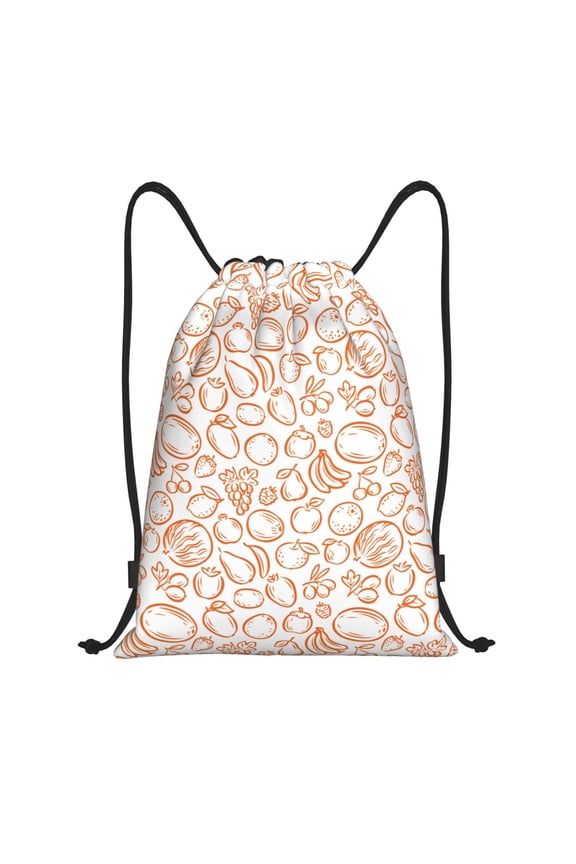 Simple Fruit Print Drawstring Backpack Bag,Waterproof Draw String Back Sack, Gym Drawstring Bags Swim Bag For Unisex
