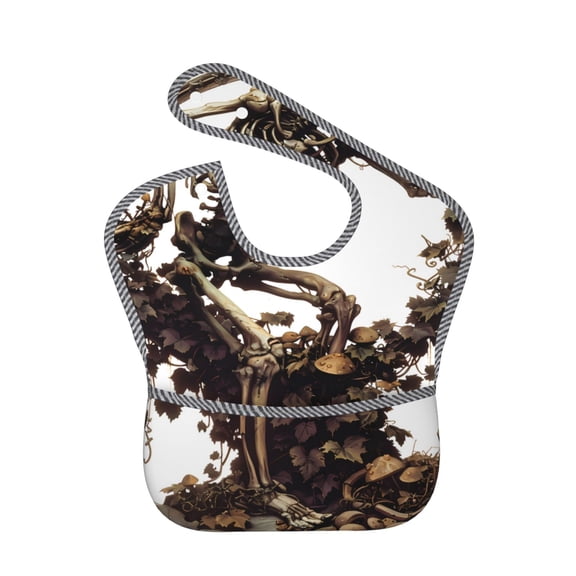 Kdxio Skeleton Dance with Mushrooms Bibs For Babies, Baby Bibs for Eating, Toddler Bibs, Waterproof Bibs, Feeding Bibs, for Toddlers, Boys, Girls