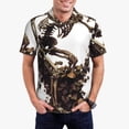 thumbnail image 1 of Kdxio Skeleton Dance with Mushrooms Print Men's Short Sleeve Polo Shirt,Midweight Men's Shirt-X-Large, 1 of 5