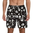 thumbnail image 1 of Kdxio Skeleton Print Men's Swim Trunks with Compression Liner 7 Inch Inseam Quick Dry Swim Shorts, 1 of 5