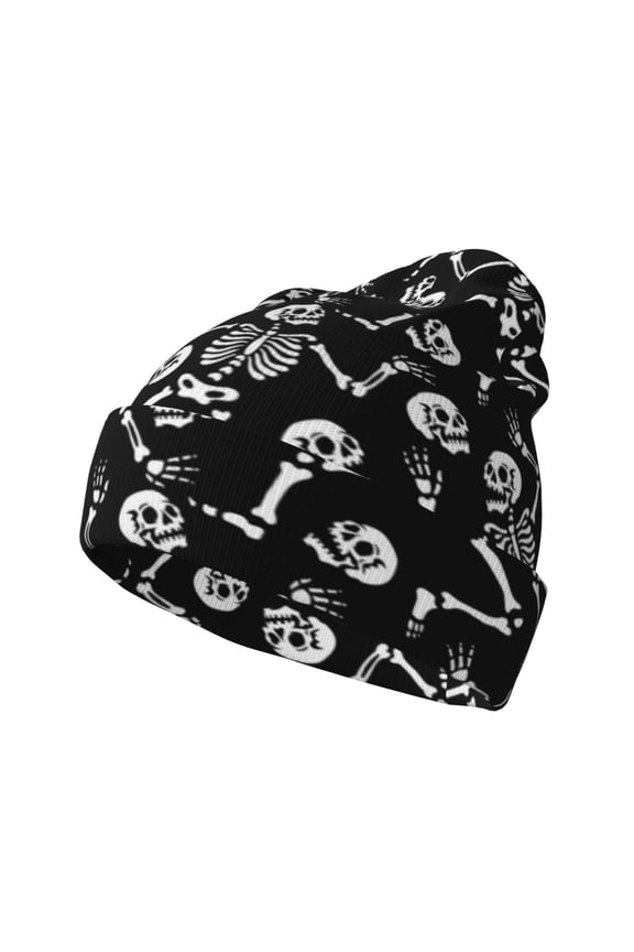 Skeletons Dancing Winter Beanie for Men Women Beanie Knit Hat Cuffed Cap Beanie Knit Chunky Snow Cap