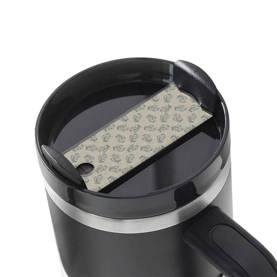 Kdxio Sketch Squirrels Linen Name Plate Compatible Stanley Cups Name Tag Acrylic Nameplate Tumbler Lid Topper for Cup Accessories