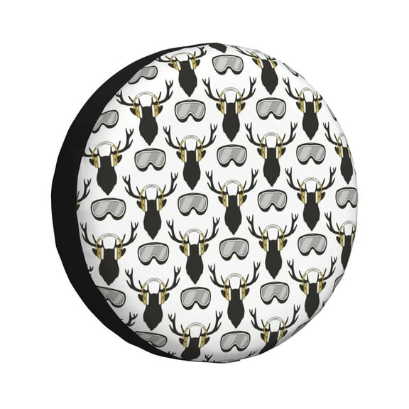Kdxio Ski Goggles Moose Music Picture for Tire Cover Wheel Protectors Tyre Covers Weatherproof Wheel Covers Universal Fit for Trailer Rv SUV Truck Camper Travel Trailers 14 inch