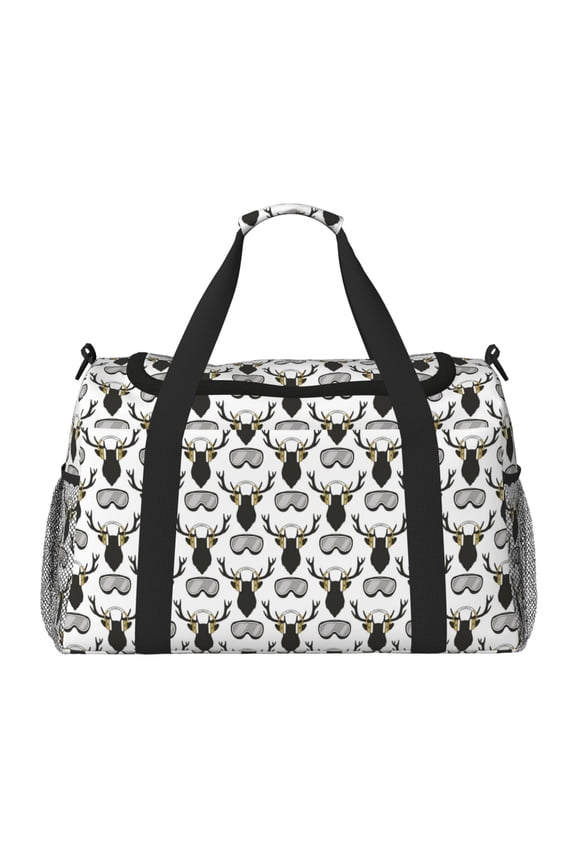 Ski Goggles Moose Music Picture Travel Duffel Bag Gym Bag Weekender Travel Bag Gym Bag for Women &Men Airplane Travel Essentials for Flying