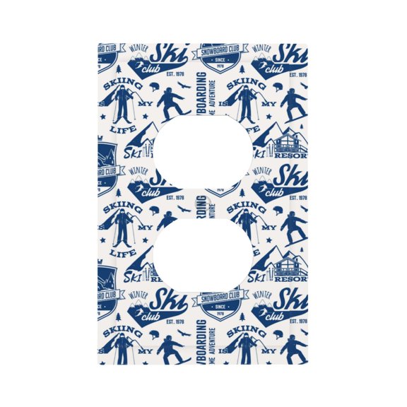 Kdxio Skiing Enthusiast Decorator Light Switch or Receptacle Outlet Wall Plate Decorator Wall Plate Child Safe Outlet Cover-Style S