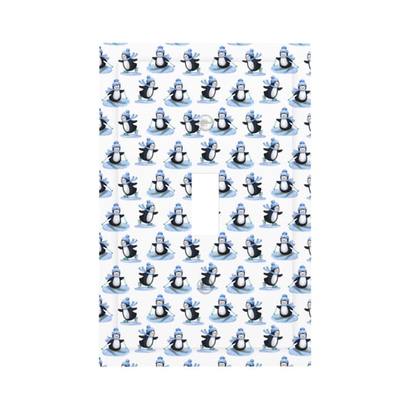 Kdxio Skiing Penguin Funny Decorator Light Switch or Receptacle Outlet Wall Plate Decorator Wall Plate Child Safe Outlet Cover-Style T