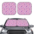 thumbnail image 1 of Kdxio Skull Blue Flower Print 2-Piece Sun Shade Front Windshield - Foldable Car Front Window Sunshades for Most Sedans SUV Truck, 1 of 6