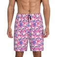 thumbnail image 1 of Kdxio Skull Blue Flower Print Mens Sleep Shorts Bottoms Soft Comfy Pajama Wear Pants with Drawstring Pockets, 1 of 5
