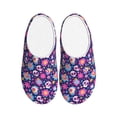 thumbnail image 1 of Kdxio Skull Blue Flower Women's Men's Slippers Plush Slip-On House Slipper for Winter Indoor Soft Cushion Non-slip Fluffy Slides Slippers-13, 1 of 7