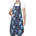 thumbnail image 1 of Kdxio Skull Flower Blue Apron with Pockets Adjustable Kitchen Aprons for Men Women Waterproof Aprons for Cooking,Drawing,Crafting, Baking Household Cleaning, 1 of 5
