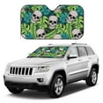 thumbnail image 1 of Kdxio Skull and Palm Leaves Print Windshield Sun Shade, Foldable Sun Blocker for Car,Truck,SUV Automotive Interior Sun Protection,Reflective Shade for Front Windshield(Medium), 1 of 7