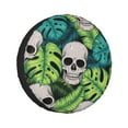 thumbnail image 1 of Kdxio Skull and Palm Leaves for Tire Cover Wheel Protectors Tyre Covers Weatherproof Wheel Covers Universal Fit for Trailer Rv SUV Truck Camper Travel Trailers 15 inch, 1 of 8