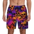 thumbnail image 1 of Kdxio Skull Print Men'S Swim Trunks With Compression Liner 7 Inch Inseam Quick Dry Swim Shorts, 1 of 7