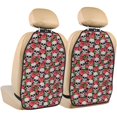 thumbnail image 1 of Kdxio Skull and Roses Print 2 Pack Car Kick Mat Seat Cover Back Protector Mat with Pockets for Organizer Backseat Protector and Storage Anti Kick Pad for Vehicles, 1 of 1
