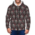 thumbnail image 1 of Kdxio Skull and Red Roses Print Men Hoodies Casual Hoodies for Men with Zip Pockets Full Zip Long Sleeve Sweatshirt Sports Hooded Jacket-Small, 1 of 5