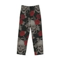 thumbnail image 1 of Kdxio Skull and Red Roses Print Men's Sleep Pajama Pant Lounge Pants with Pockets, 1 of 8