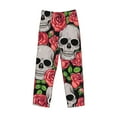 thumbnail image 1 of Kdxio Skull and Roses Print Men's Sleep Pajama Pant Lounge Pants with Pockets, 1 of 8