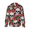 thumbnail image 1 of Kdxio Skull and Roses Print Women Men Sun Protection UPF 50+ Jackets Zip Up Long Sleeve Hoodie Hiking Lightweight with Pockets, 1 of 7