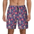 thumbnail image 1 of Kdxio Skull colorful flower daisy Print Men's Swim Trunks with Compression Liner 7 Inch Inseam Quick Dry Swim Shorts, 1 of 5