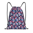 thumbnail image 1 of Kdxio Skull flower blue Print Drawstring Backpack Bag,Waterproof Draw String Back Sack, Gym Drawstring Bags Swim Bag For Unisex, 1 of 5