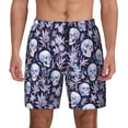 thumbnail image 1 of Kdxio Skull flower crystal Print Men's Swim Trunks with Compression Liner 7 Inch Inseam Quick Dry Swim Shorts, 1 of 5
