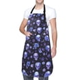 thumbnail image 1 of Kdxio Skull flower leaf purple Apron with Pockets Adjustable Kitchen Aprons for Men Women Waterproof Aprons for Cooking,Drawing,Crafting, Baking Household Cleaning, 1 of 5