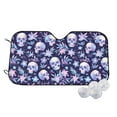 thumbnail image 1 of Kdxio Skull flower white blue Print Windshield Sun Shade,UV Rays and Sun Heat Protection,Sunshade for Car Windshield,Car Shade Front Windshield - Small, 1 of 5