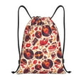 thumbnail image 1 of Kdxio Skull rock record music heart Print Drawstring Backpack Bag,Waterproof Draw String Back Sack, Gym Drawstring Bags Swim Bag For Unisex, 1 of 5