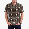 thumbnail image 1 of Kdxio Skulls And Red Eyeballs Print Men's Short Sleeve Polo Shirt,Midweight Men's Shirt-X-Large, 1 of 5