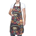 thumbnail image 1 of Kdxio Skulls and Flowers Apron with Pockets Adjustable Kitchen Aprons for Men Women Waterproof Aprons for Cooking,Drawing,Crafting, Baking Household Cleaning, 1 of 8