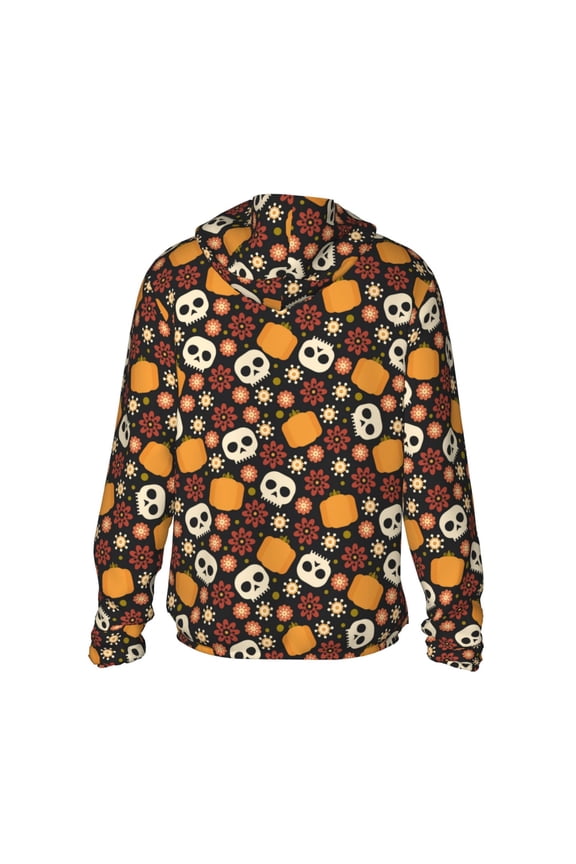 Skulls Print Women Men Sun Protection UPF 50+ Jackets Zip Up Long Sleeve Hoodie Hiking Lightweight with Pockets