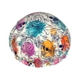 thumbnail image 1 of Kdxio Skulls and Roses Print Shower Cap for Women,Elastic and Reusable,Double Waterproof Layers Bathing Hat, 1 of 9