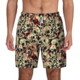 thumbnail image 1 of Kdxio Skulls1 Print Men'S Swim Trunks With Compression Liner 7 Inch Inseam Quick Dry Swim Shorts, 1 of 7