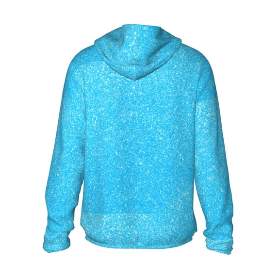 Kdxio Sky Blue Glitter Print Women Men Sun Protection UPF 50+ Jackets Zip Up Long Sleeve Hoodie Hiking Lightweight with Pockets