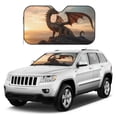 thumbnail image 1 of Kdxio Sky Sunset Bronze Dragon Print Windshield Sun Shade, Foldable Sun Blocker for Car,Truck,SUV Automotive Interior Sun Protection,Reflective Shade for Front Windshield(Small), 1 of 6